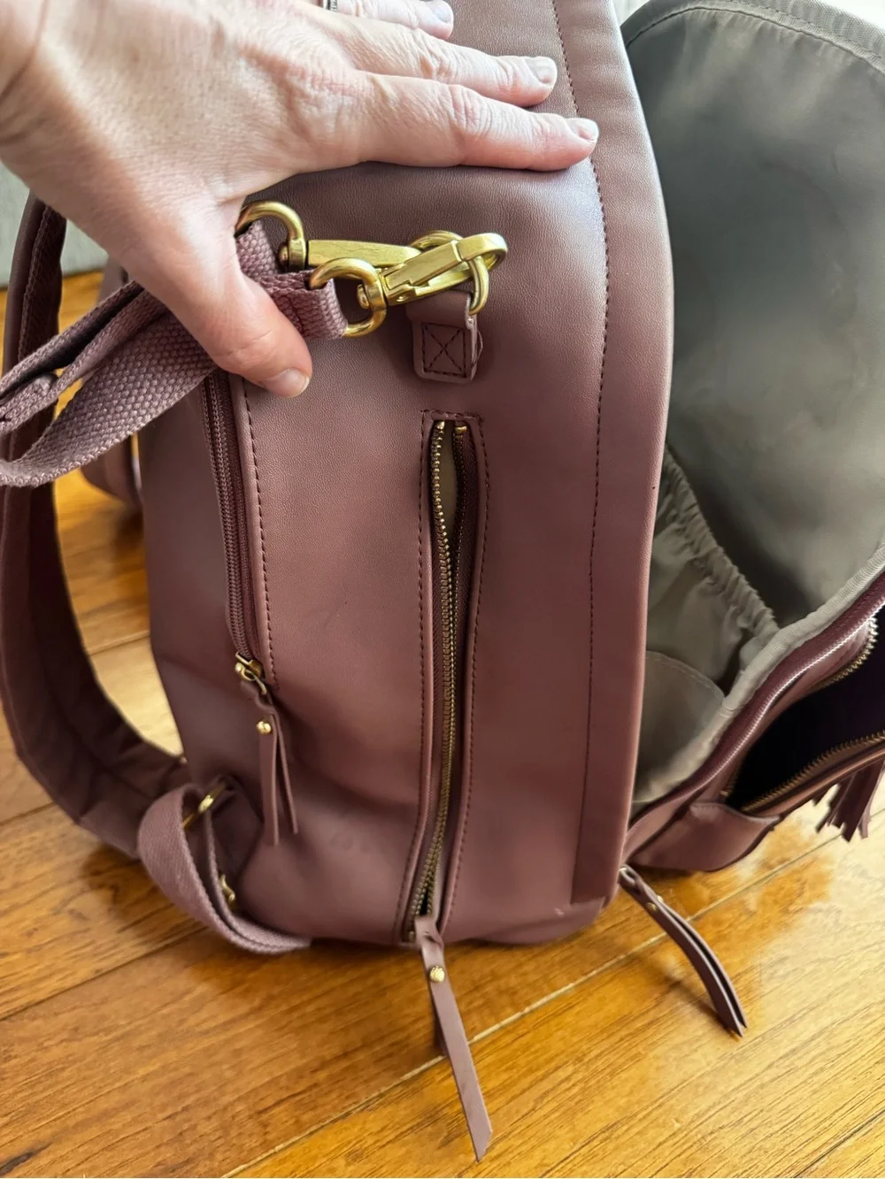 Skip Hop blush pink Baby diaper Backpack with Tassel Accent